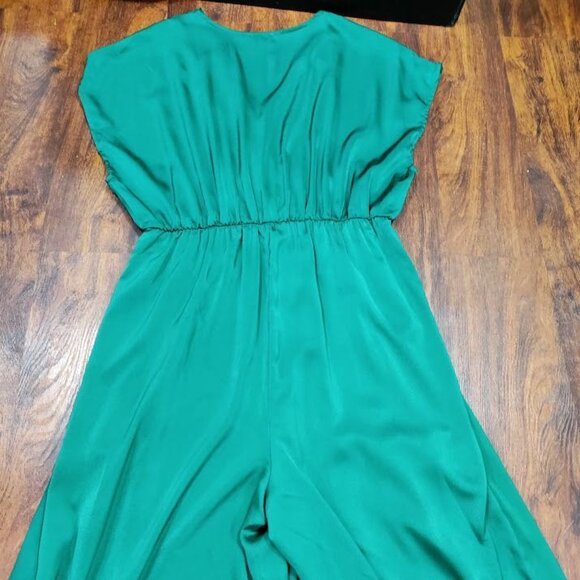 Blue Buttercup Green WideLeg Jumpsuit Whimsy Luxury Lightweight Flowy L Elegant - Picture 5 of 11